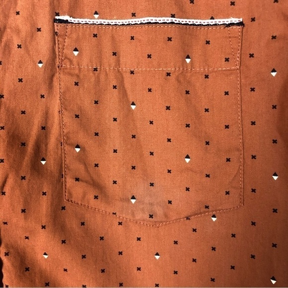 Level Ten Orange X Triangle Short Sleeve Button Down M - Picture 4 of 4